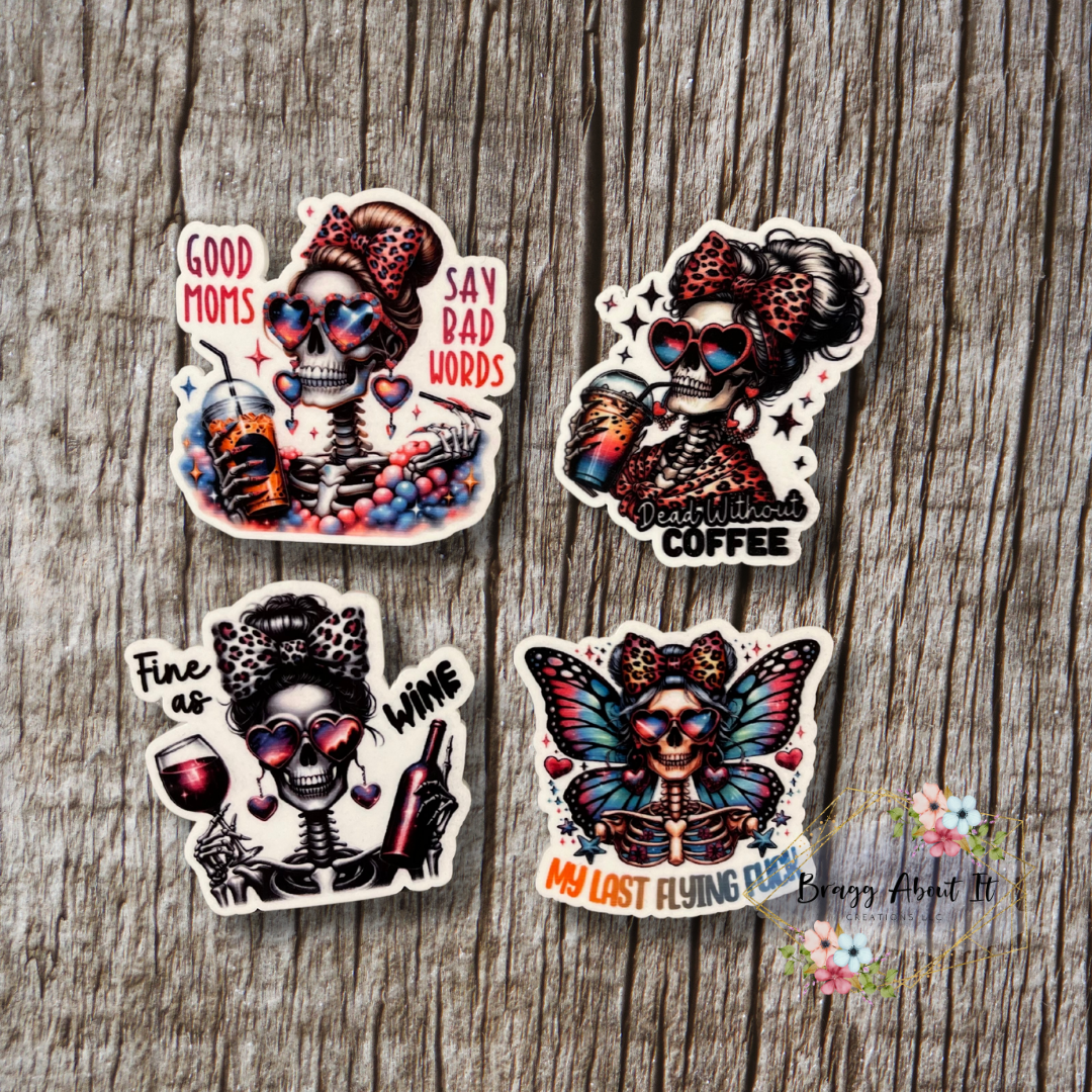 Sassy Skeleton Bogg Bag Charm