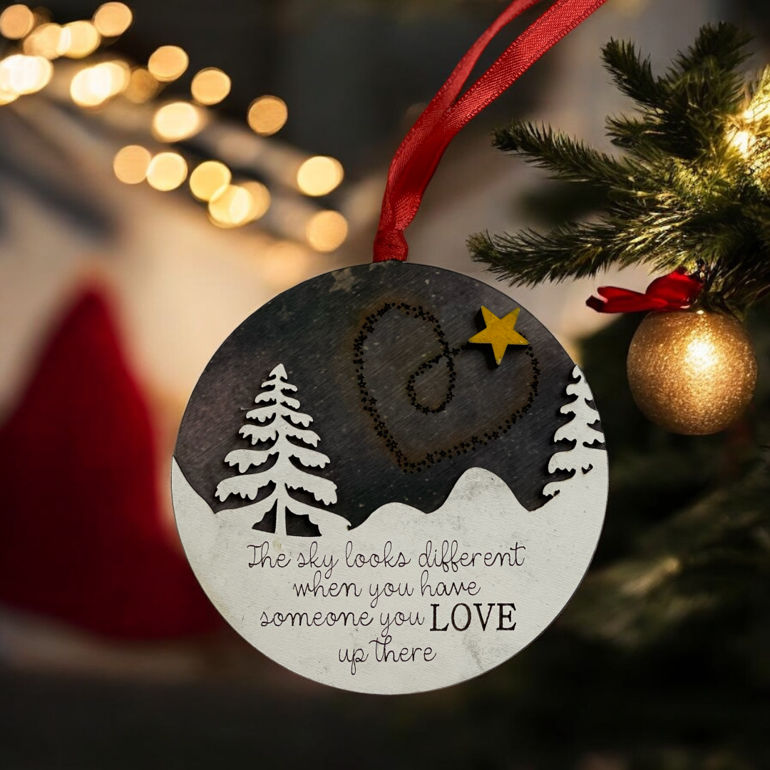 Memorial Christmas Ornament - "The Sky Looks Different"